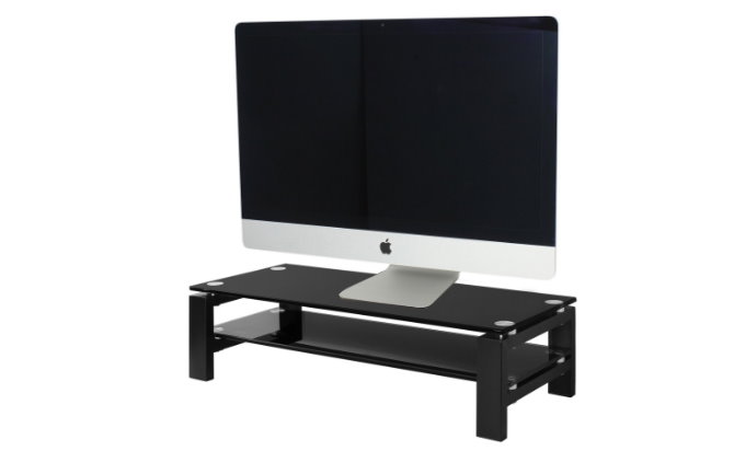 2 Tier Monitor Stand Glass Riser Desktop Description