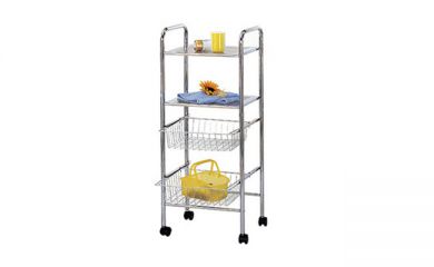 Bathroom Storage Cart, Shower Trolley, Wire Storage Cart