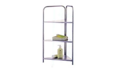 Corner Metal Shelf, Stainless Steel Rack, Standing Bathroom Rack