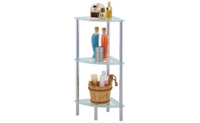 Glass Corner Shelf, 3 Tier Shower Shelf, Bathroom Glass Rack