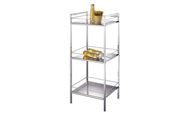 3-Tier Storage Shelf, Metal Bathroom Shelf, Bath Storage Stand