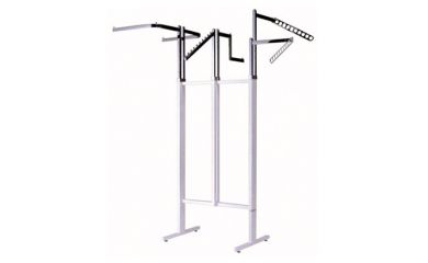 Display Rail With Hanging Holes, 6 Way Clothes Rail, Steel Display Rack