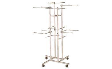 Garment Display Rack, Clamp Adjustable, 8pcs 2-arm Hanging Rail