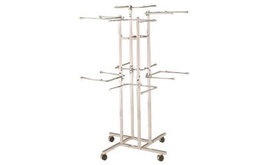 Garment Display Rack, Clamp Adjustable, 8pcs 2-arm Hanging Rail