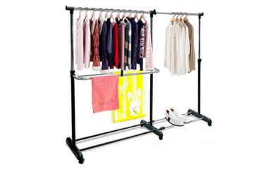 Extendable Clothes Rack, Laundry Hanger, Expandable Drying Rack