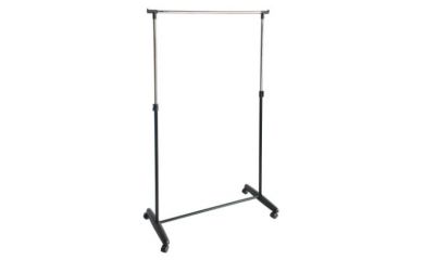 Single Clothes Rack, Clothes Hanger, Mobile Clothes Rack, Garment Rack, Hanging Rack, Clothes Drying Rack, Height Adjustable, Single Rail Rack