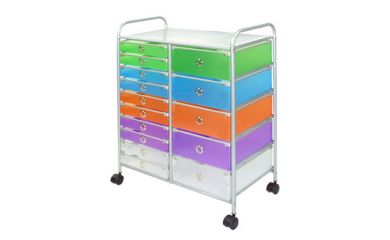 15-Drawer Storage Cart, 5+10 Drawer Cart, Colorful Drawer Trolley