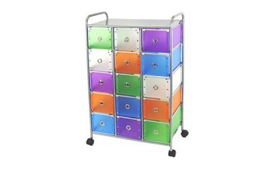 15-Drawer Storage Cart, Tool Storage Cart, School Drawer Cart