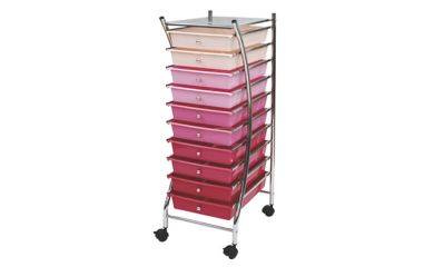 10-Tier Drawer Cart, Plastic Cart With Drawer, Drawer Trolley Cart